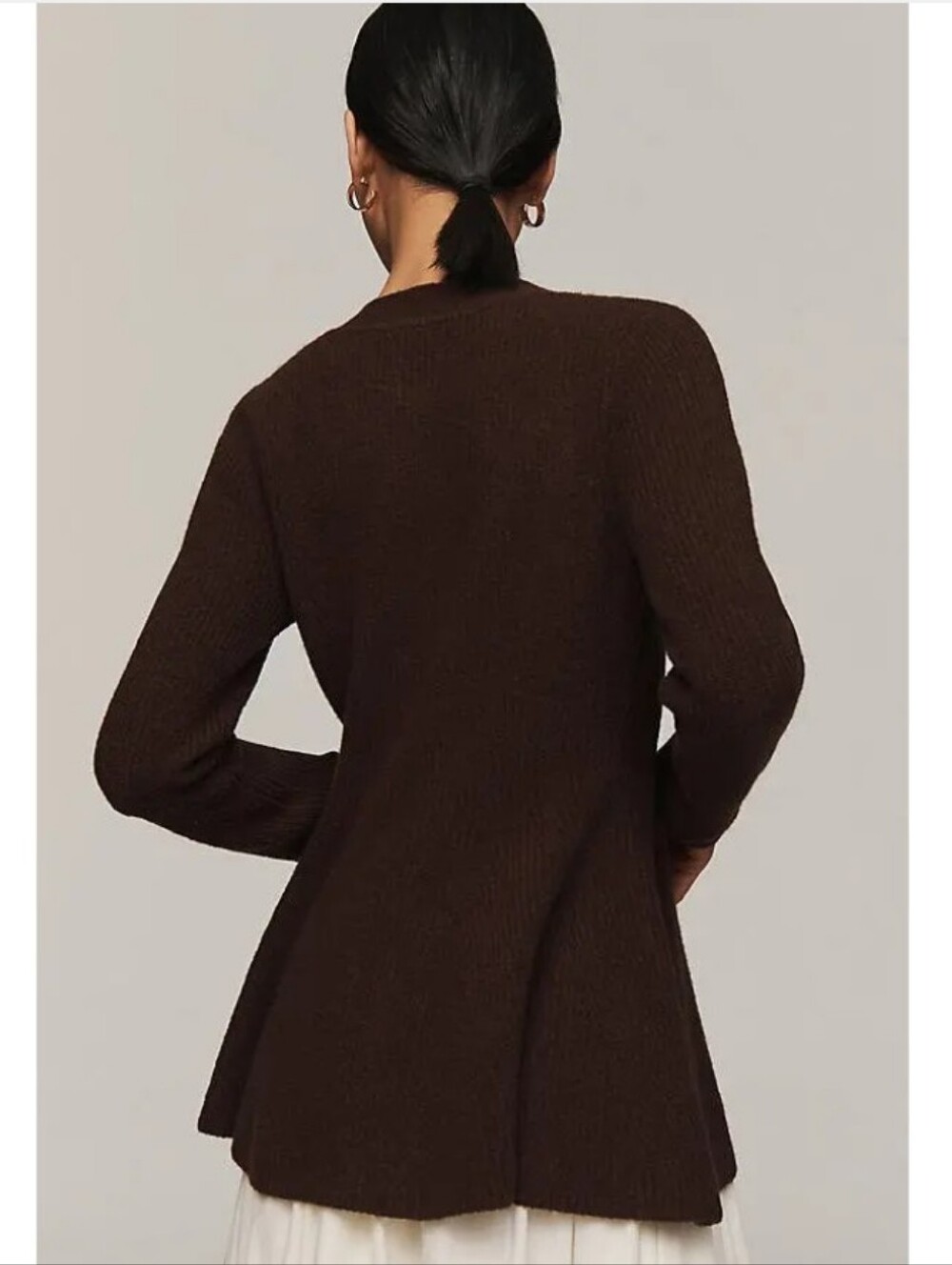 Anthropologie Maeve Hourglass Knit Cardigan Sweater Brown Medium - Picture 4 of 13
